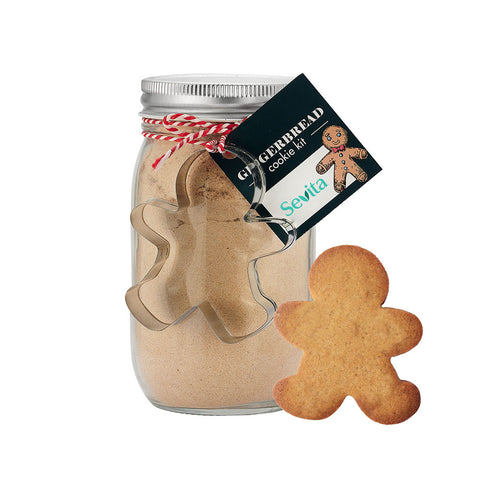 Mason Jar Gingerbread Cookie Kit with Gingerbread Man Cookie Cutter