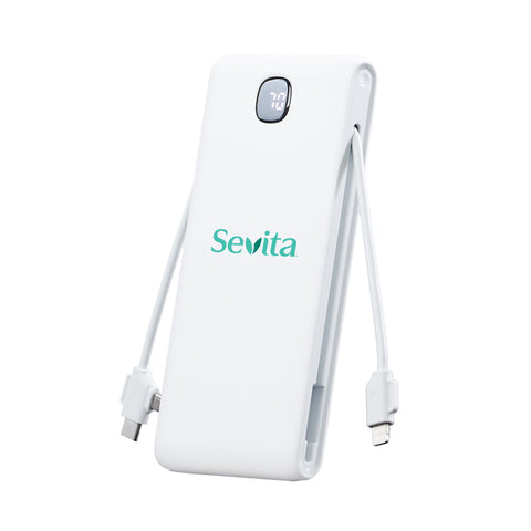 Zenith 10,000 mAh Power Bank with Retractable AC Wall Plug